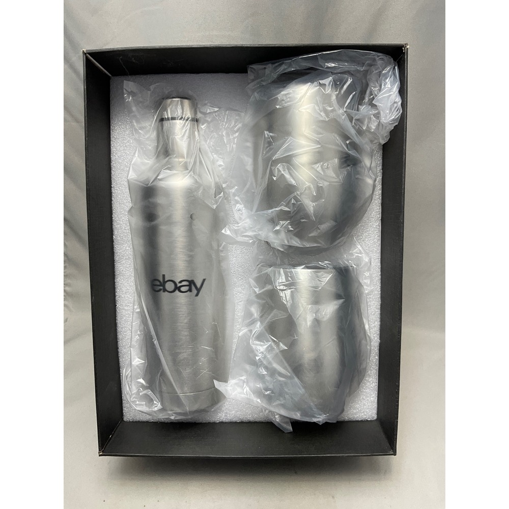 eBay Drinkware Set Unisex OS Silver Stainless Steel Insulated Bottle Tumblers